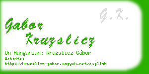 gabor kruzslicz business card