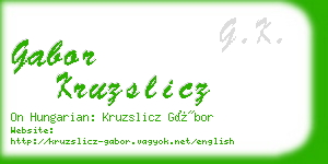 gabor kruzslicz business card